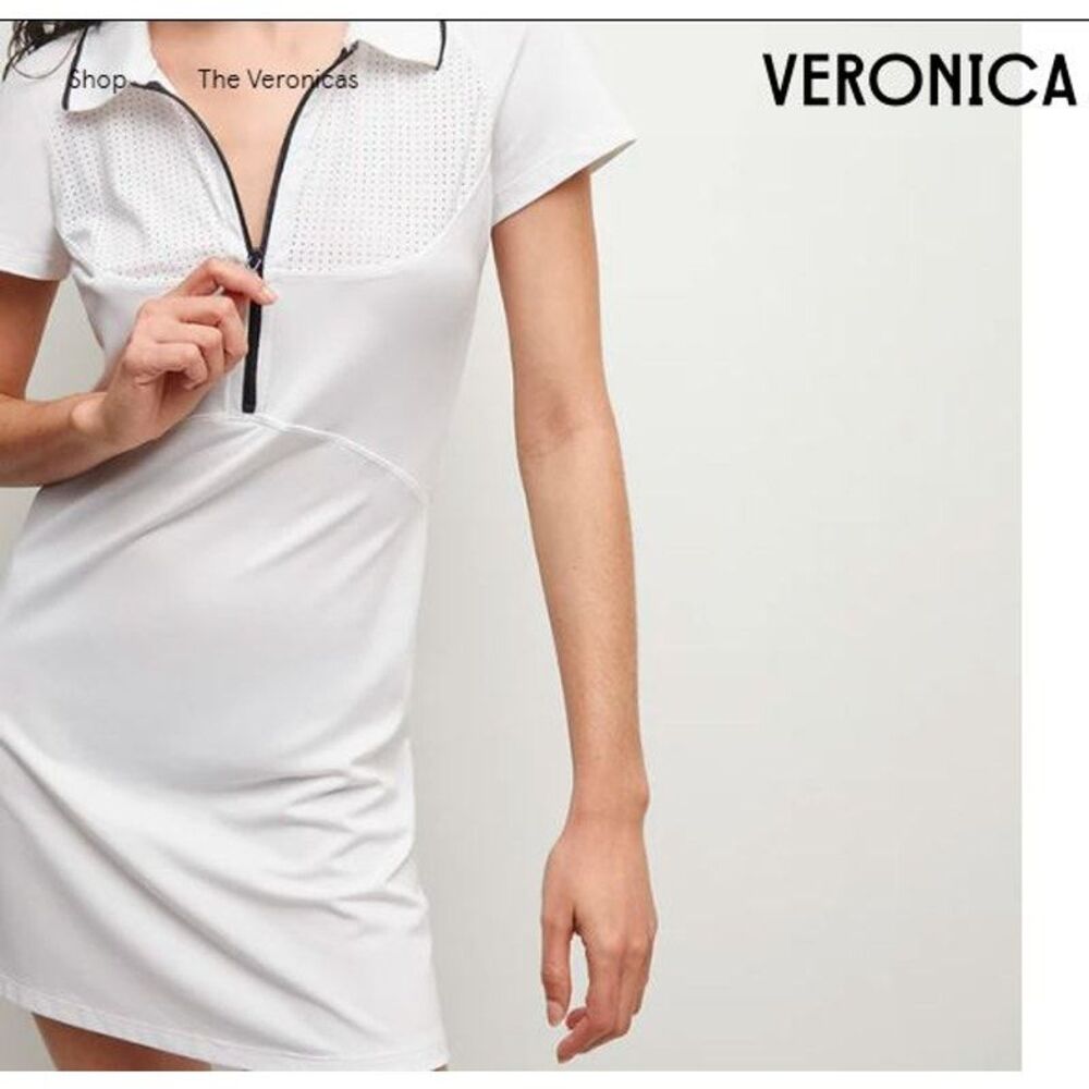 Veronica Beard x L'Etoile Sport Women's Zip Polo Dress XS White Navy NWT 275